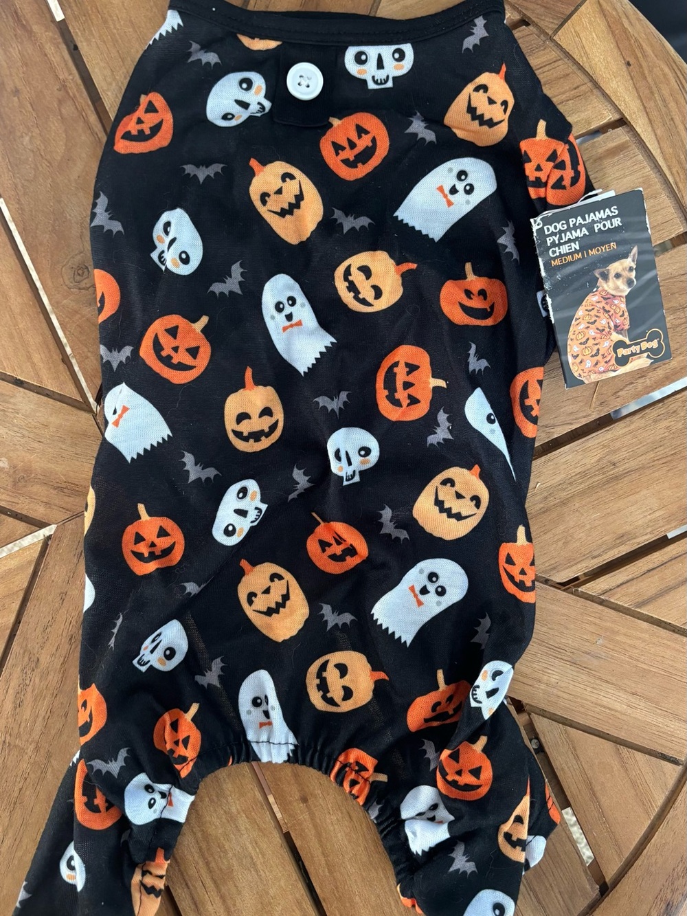 NWT Halloween Pumpkin & Ghost Pet Pajamas -Party Dog Sz M Pug French Bulldog+